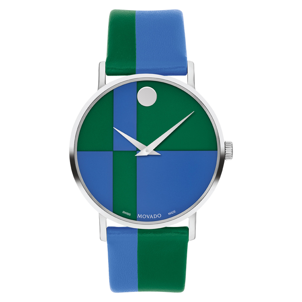 dong ho Carmen Herrera X Movado blue green